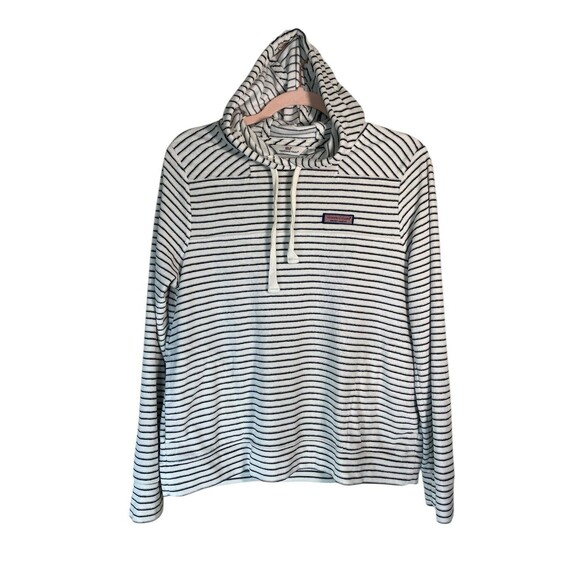 VINEYARD VINES Striped Terry Hoodie Womens Size shep shirt Small Preppy - Picture 4 of 12